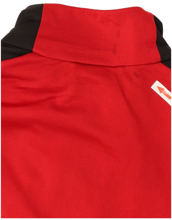 Adidas Herren-Trainingsanzug-Oberteiljacke UK 38/40 Mittelrotes Colourblock-Polyester