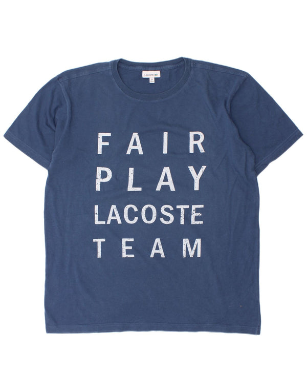 Lacoste Jungen-T-Shirt mit Grafik, 15–16 Jahre, marineblaue Baumwolle