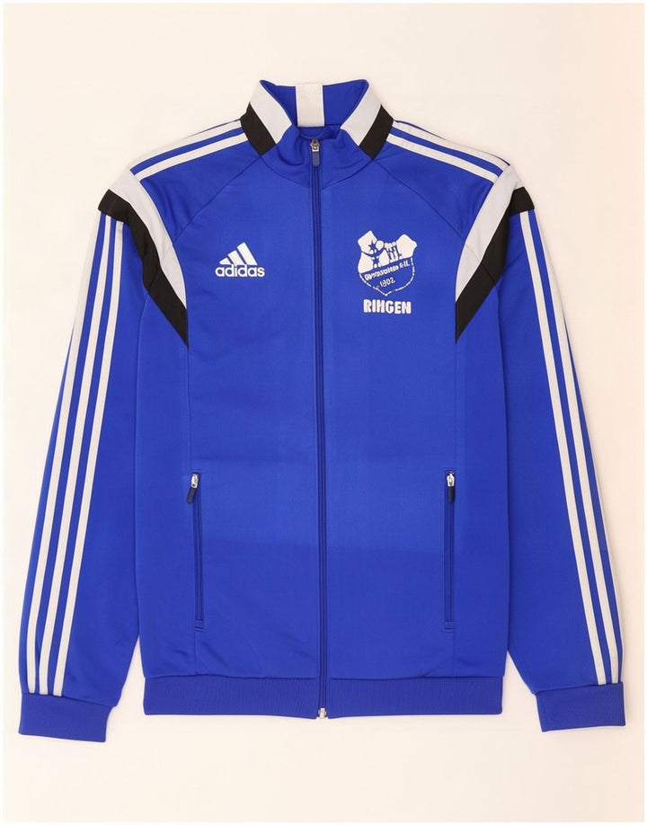 Adidas Herren-Trainingsanzug mit grafischem Oberteil, Mittelblaues Farbblock-Polyester