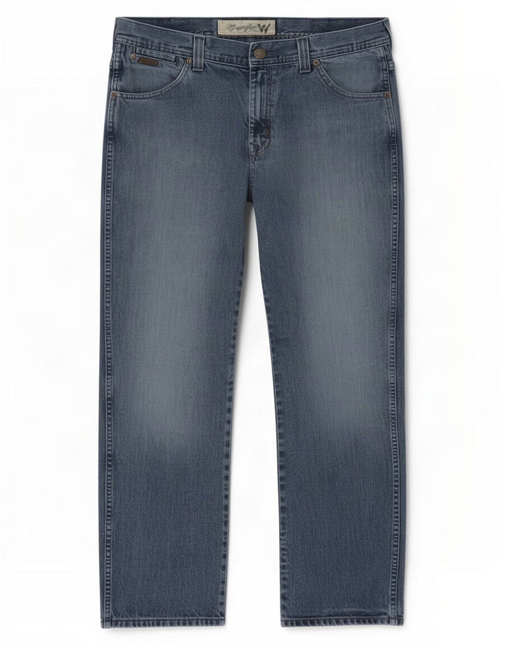 Wrangler Herren Wesley Regular Straight Jeans W36 L32 Blaue Baumwolle