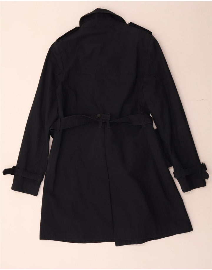Jack Wills Damen Trenchcoat UK 12 Mittelblaue Baumwolle
