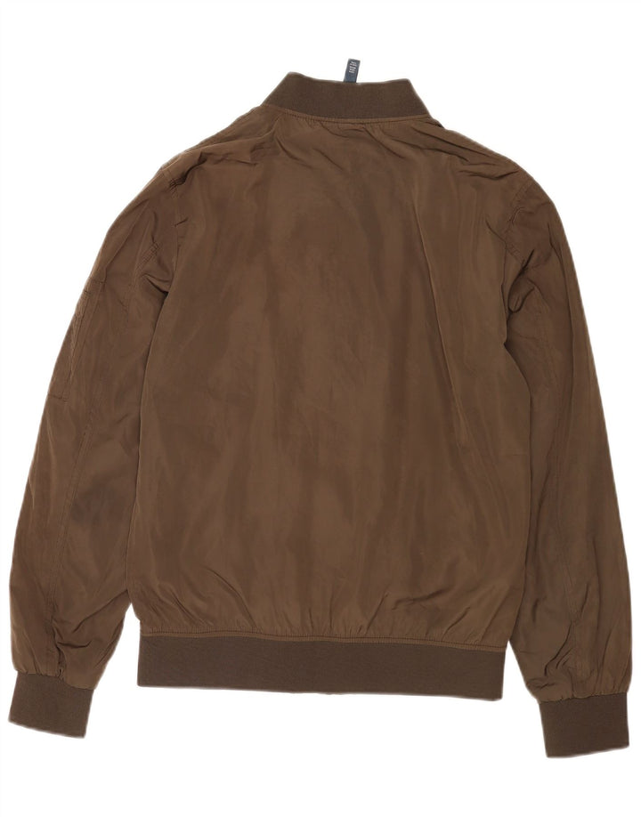 ZARA Herren Bomberjacke UK 38 Mittelbraunes Polyester