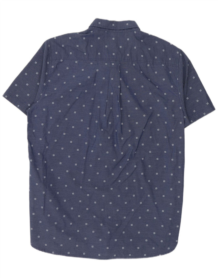 Superdry Herren Kurzarm-Hemd mit normaler Passform XL, blau gepunktete Baumwolle