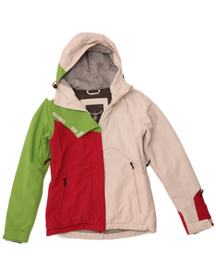 CHIEMSEE Damen-Windbreakerjacke mit Kapuze, UK 6, XS, Weiß, Farbblock