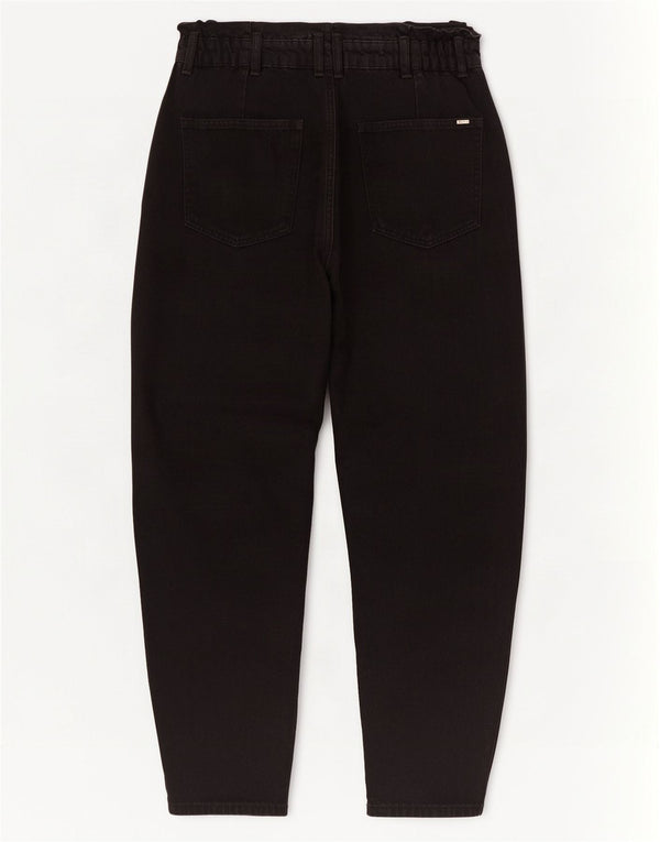 Zara Damen-Jeans mit hoher Taille, kurz geschnitten, EU 38, Größe S, W28, L25, schwarze Baumwolle