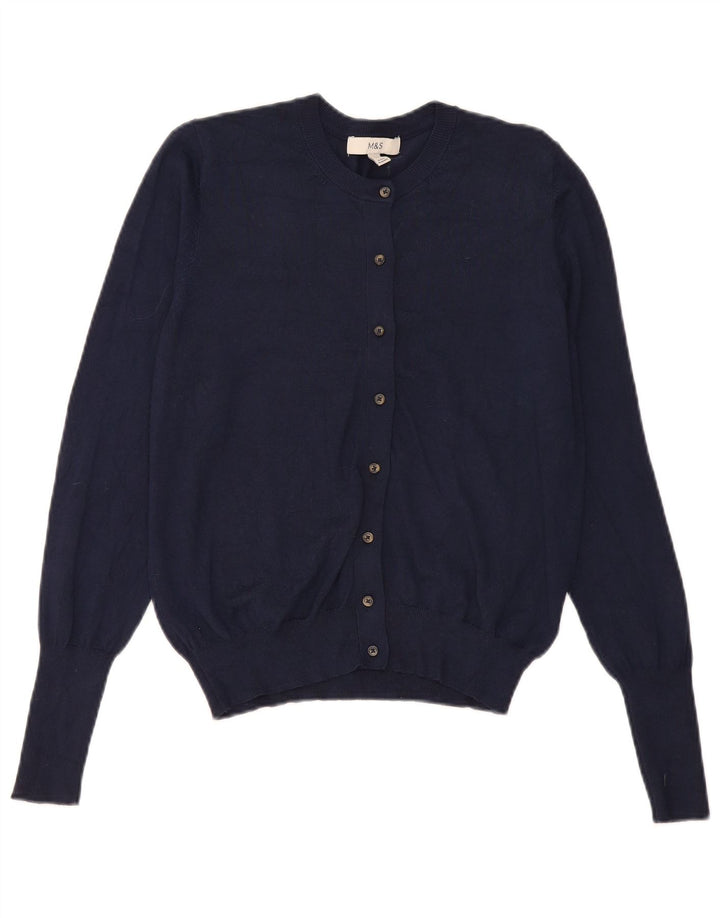 Marks & Spencer Damen-Cardigan-Pullover UK 12 Mittelmarineblaue Viskose