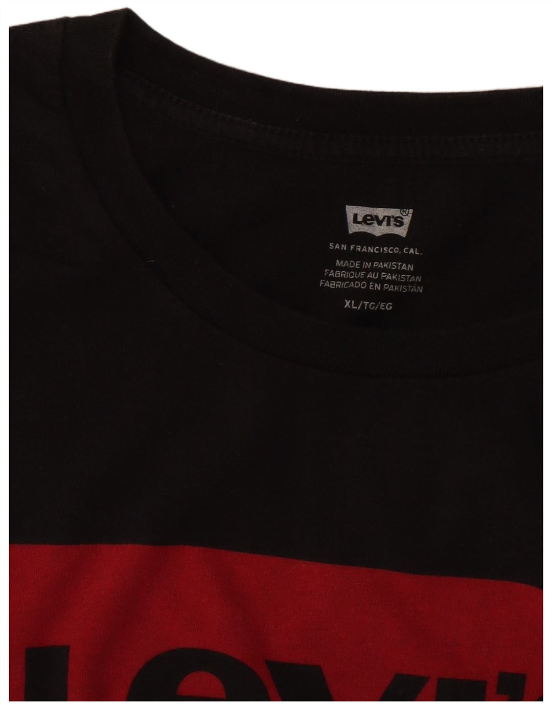 LEVI'S Damen Grafik-T-Shirt-Oberteil UK 18 XL Schwarz