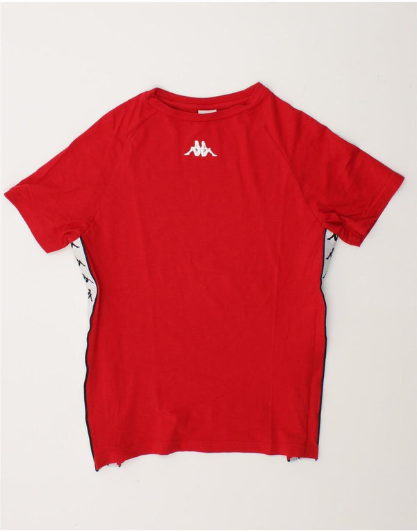 Kappa Damen Grafik-T-Shirt-Oberteil UK 6 XS Roter Farbblock
