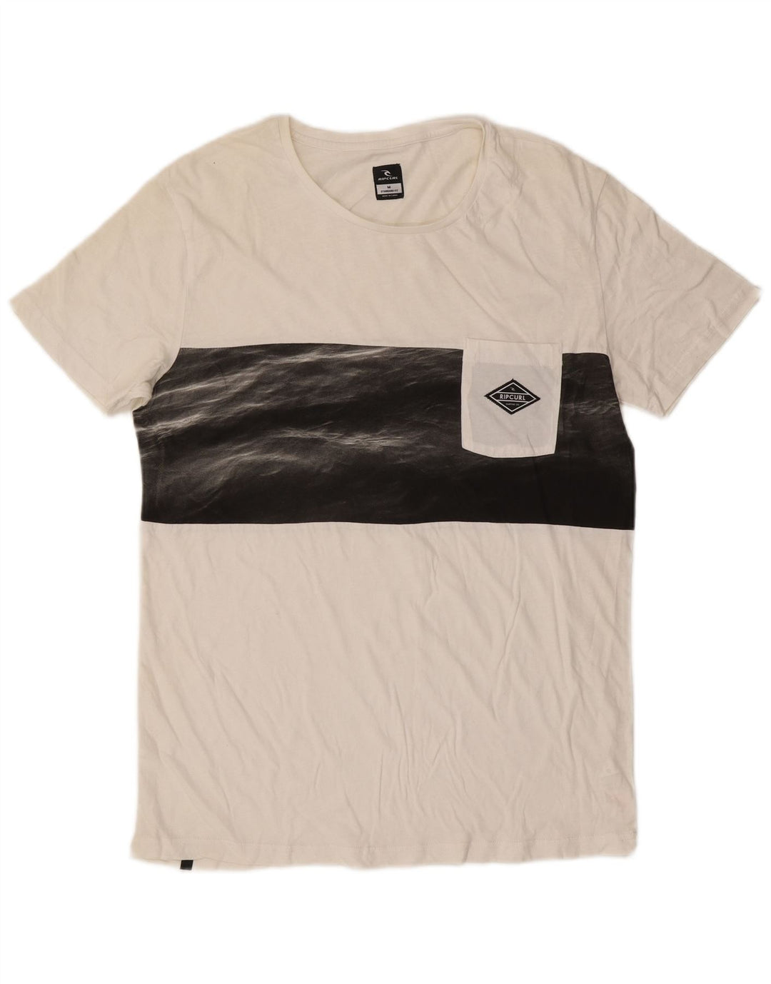 Rip Curl Herren-T-Shirt mit Standard-Passform, mittelweiße Colourblock-Baumwolle