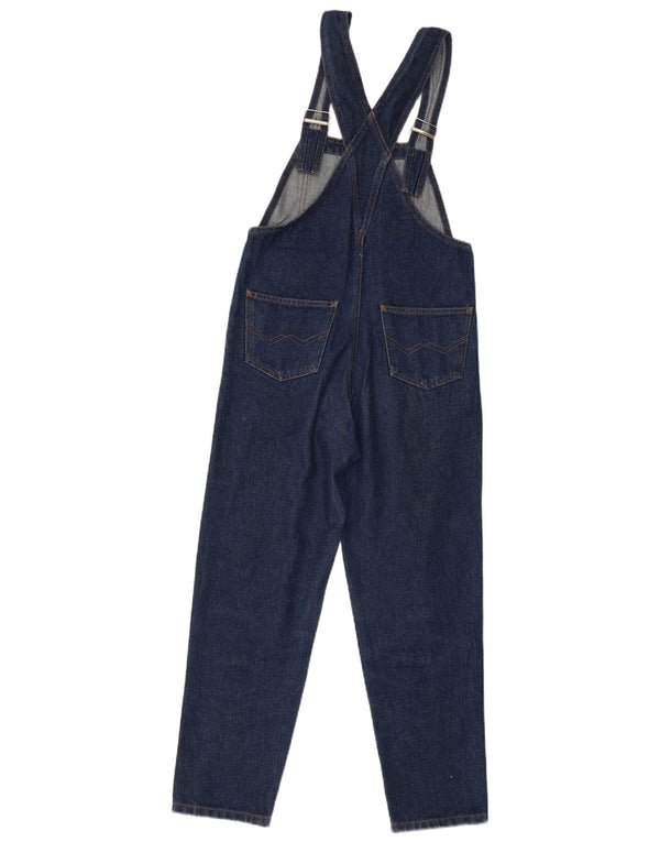 Benetton Mädchen-Latzhose, schmale Jeans, 9–10 Jahre, W28, L26, Marineblau, Baumwolle