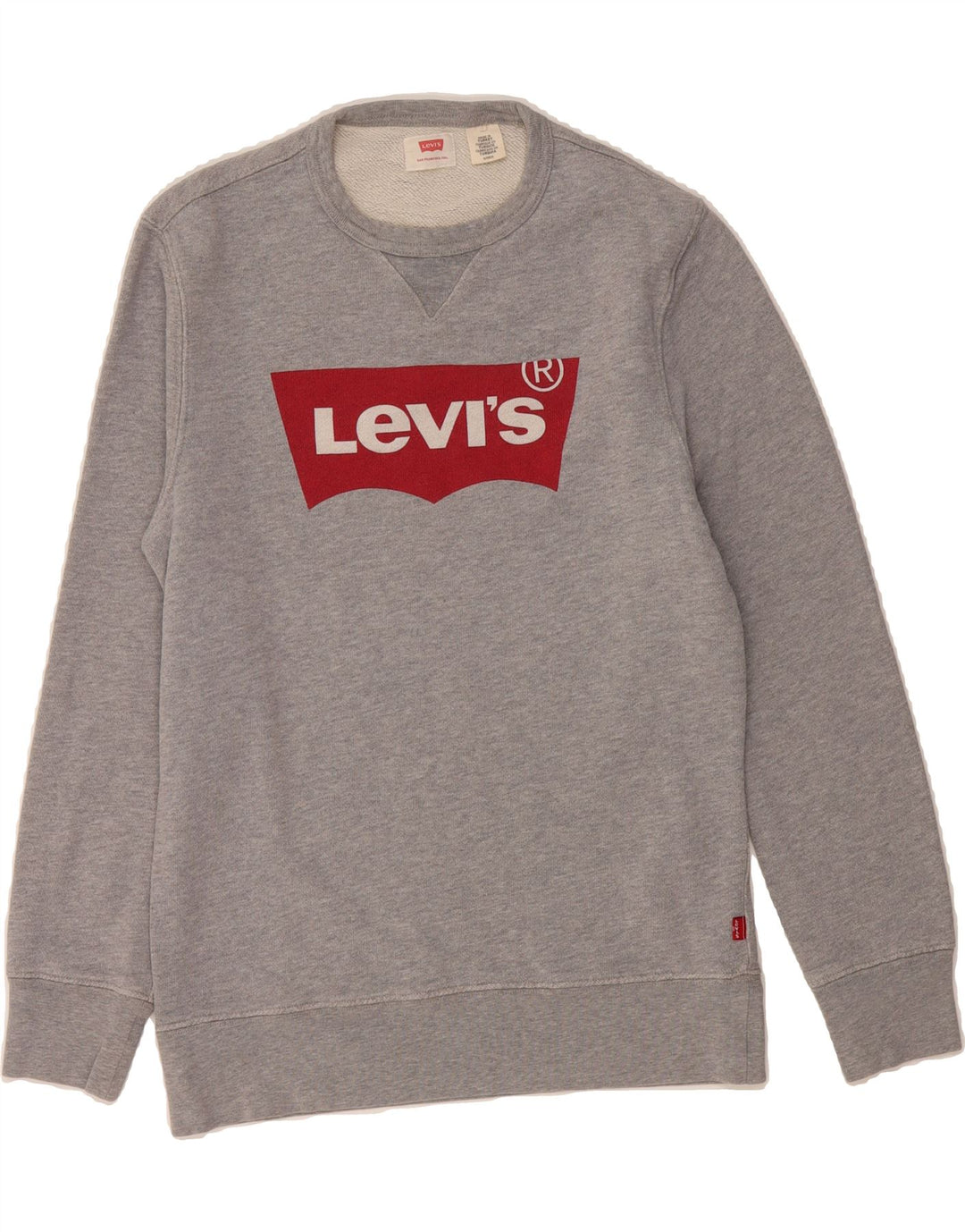 LEVI'S Mens Graphic Sweatshirt Jumper Medium Grey Cotton Vintage Levi's and Second-Hand Levi's from Messina Hembry 