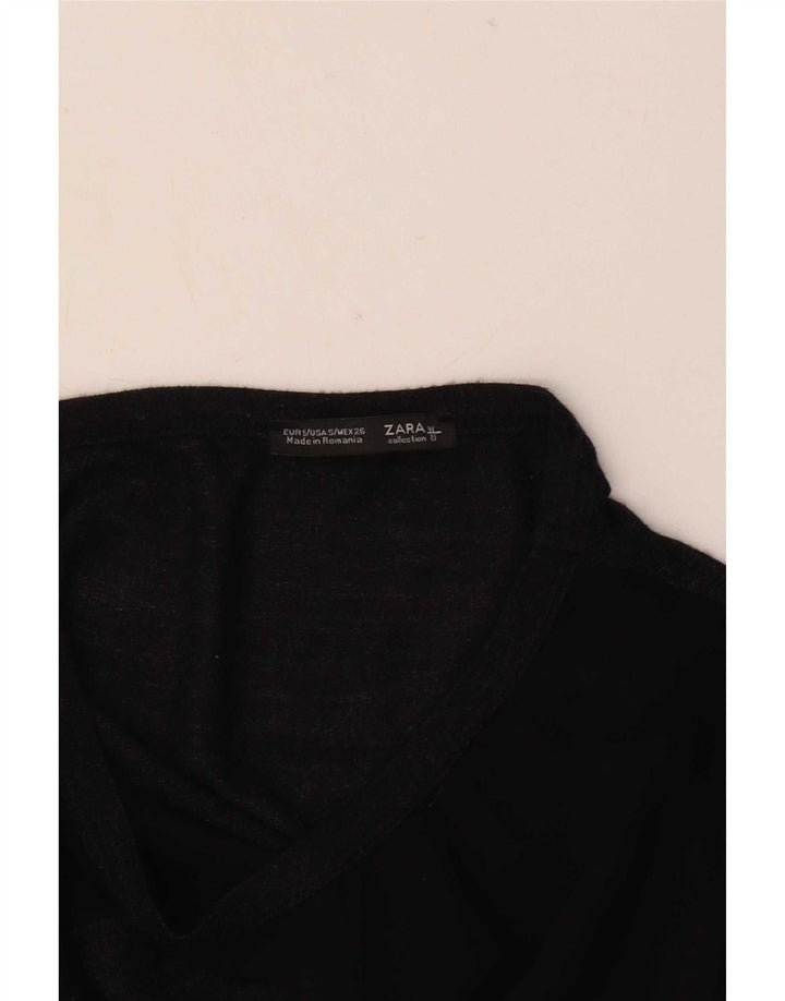 Zara Damen-Oversize-Oberteil mit langen Ärmeln, UK 10, Small, Grau, Farbblock