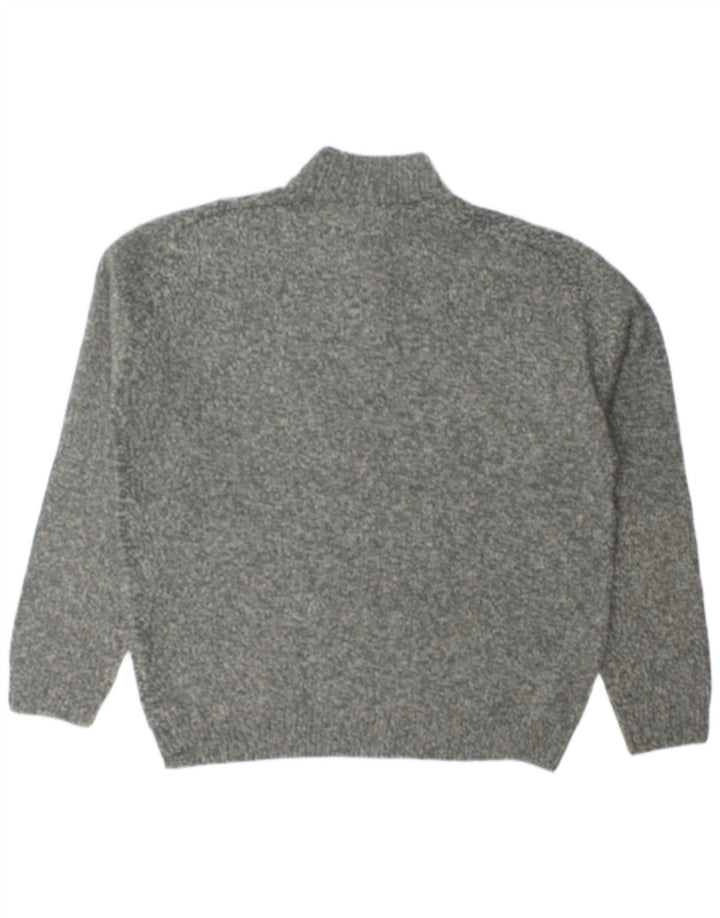 MARKS & SPENCER Herren-Pullover mit normaler Passform und Reißverschluss, XL, grau meliert