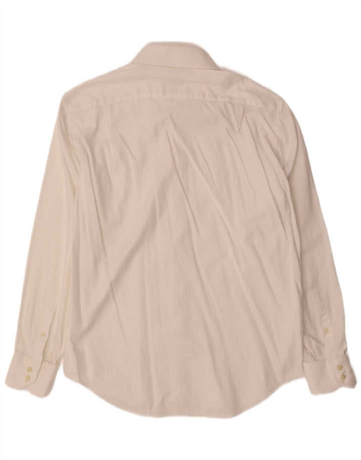 Corneliani Herrenhemd Größe 42 16 1/2 große weiße Baumwolle