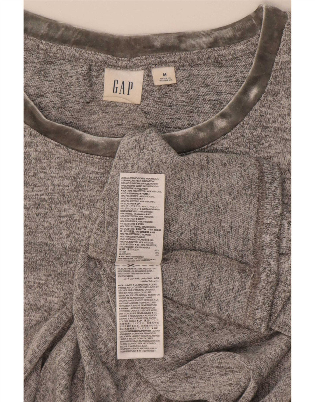 Gap Damen T-Shirt Top UK 14 Mittelgraues Polyester