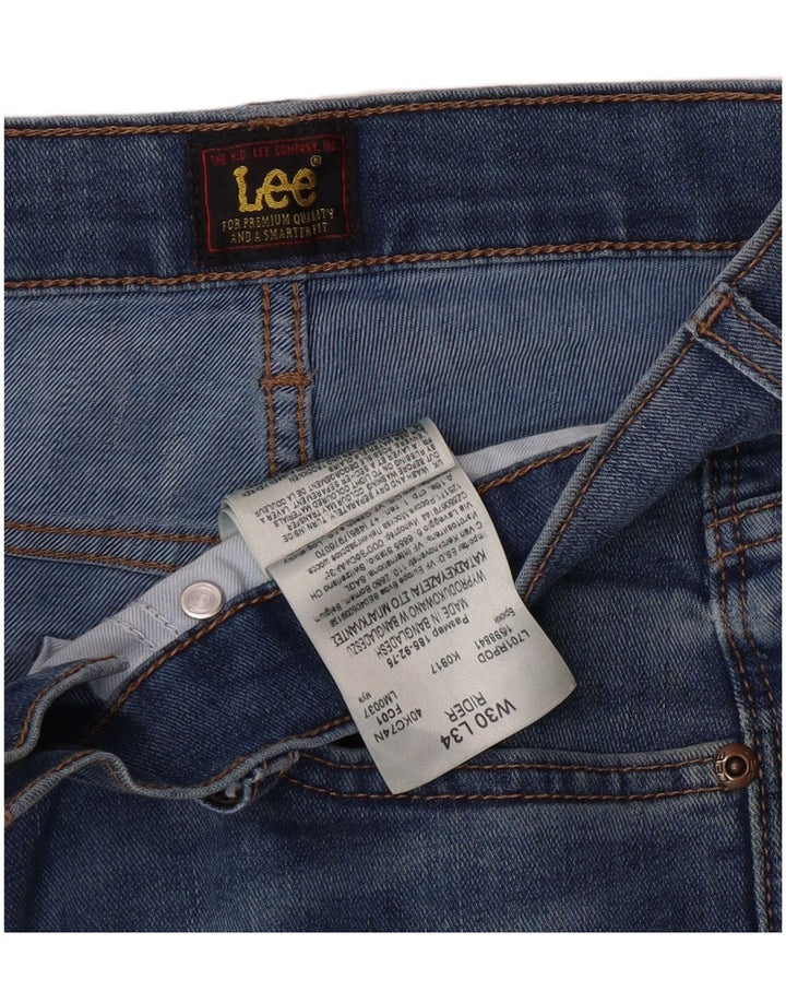 Lee Damen Rider Slim Jeans W30 L34 Blaue Baumwolle