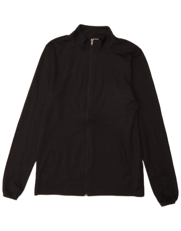 Nike Damen Dri Fit Trainingsanzug Top Jacke UK 14 Medium Schwarz Polyester