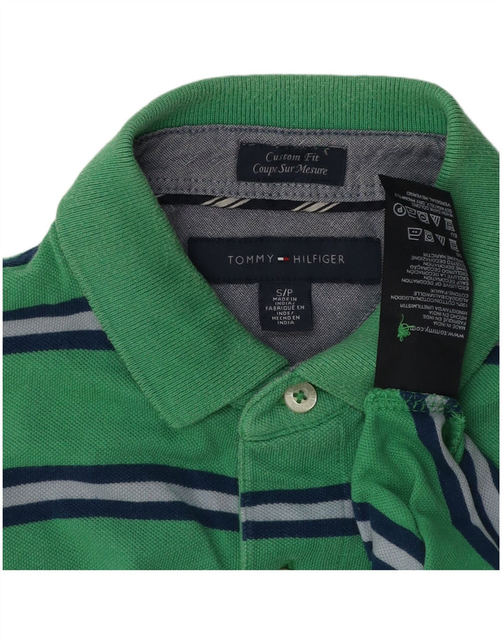 TOMMY HILFIGER Herren-Poloshirt mit individueller Passform, klein, grün gestreift, Baumwolle