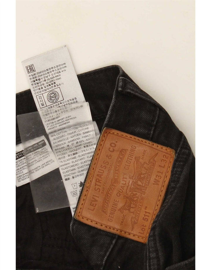 Levi's Herren 511 Slim Jeans W31 L32 schwarze Baumwolle
