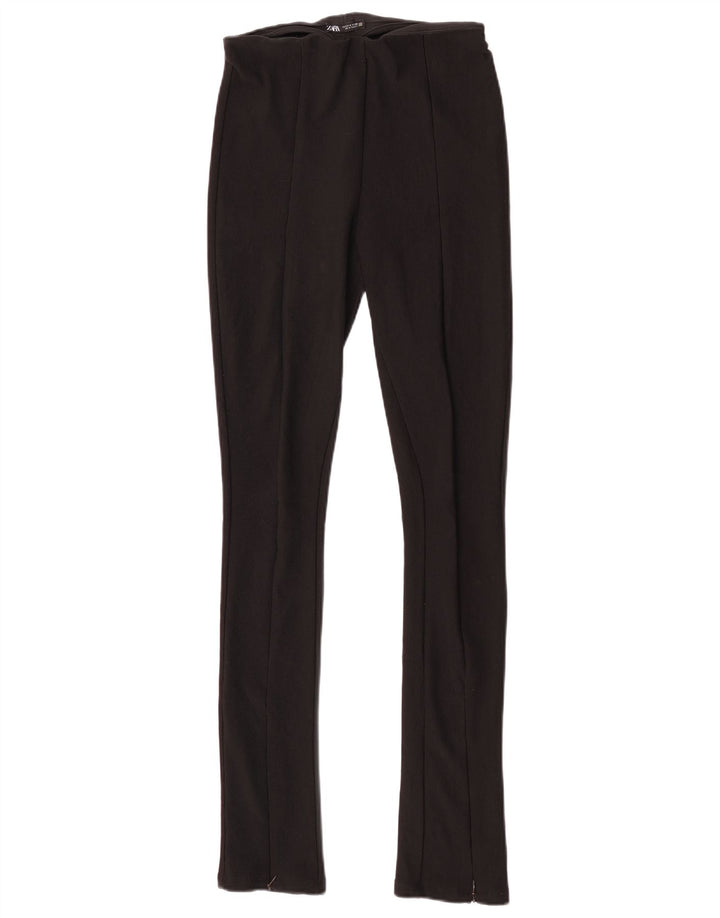 Zara Damen-Leggings, klein, schwarzes Polyester