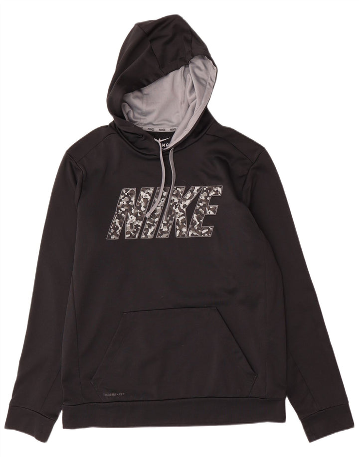 Nike Herren Therma-Fit Graphic Kapuzenpullover Mittelschwarzes Polyester