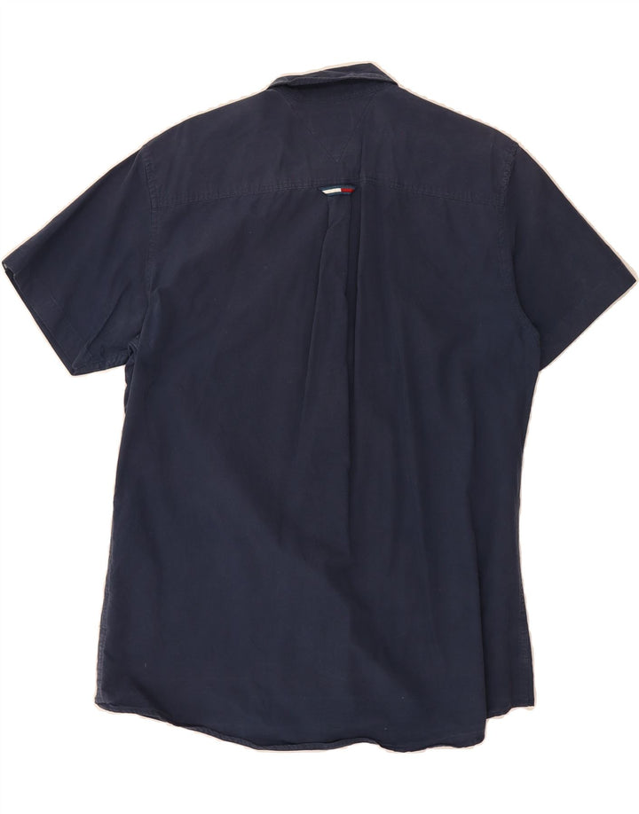 TOMMY HILFIGER Mens Regular Fit Shirt Large Navy Blue Vintage Tommy Hilfiger and Second-Hand Tommy Hilfiger from Messina Hembry 