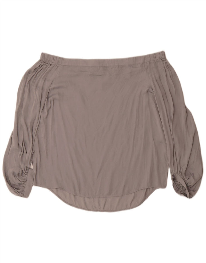 Mossimo schulterfreies Damenoberteil UK 14 Mittelgraues Polyester