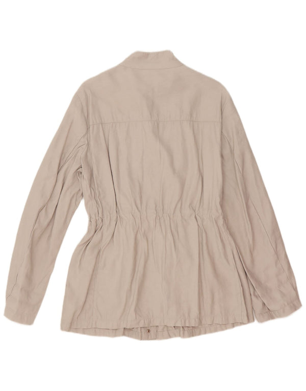 Zara Damen Utility-Jacke UK 18 XL Beige Viskose
