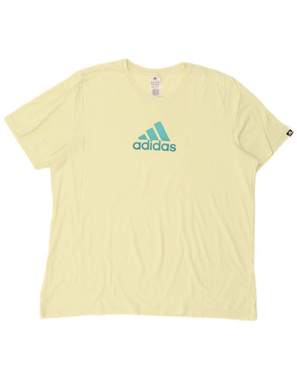Adidas Herren Grafik T-Shirt Top 2XL Gelb Baumwolle