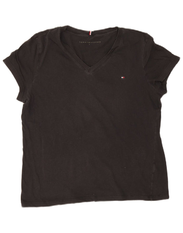 Tommy Hilfiger Damen T-Shirt Top UK 16 Large Schwarz
