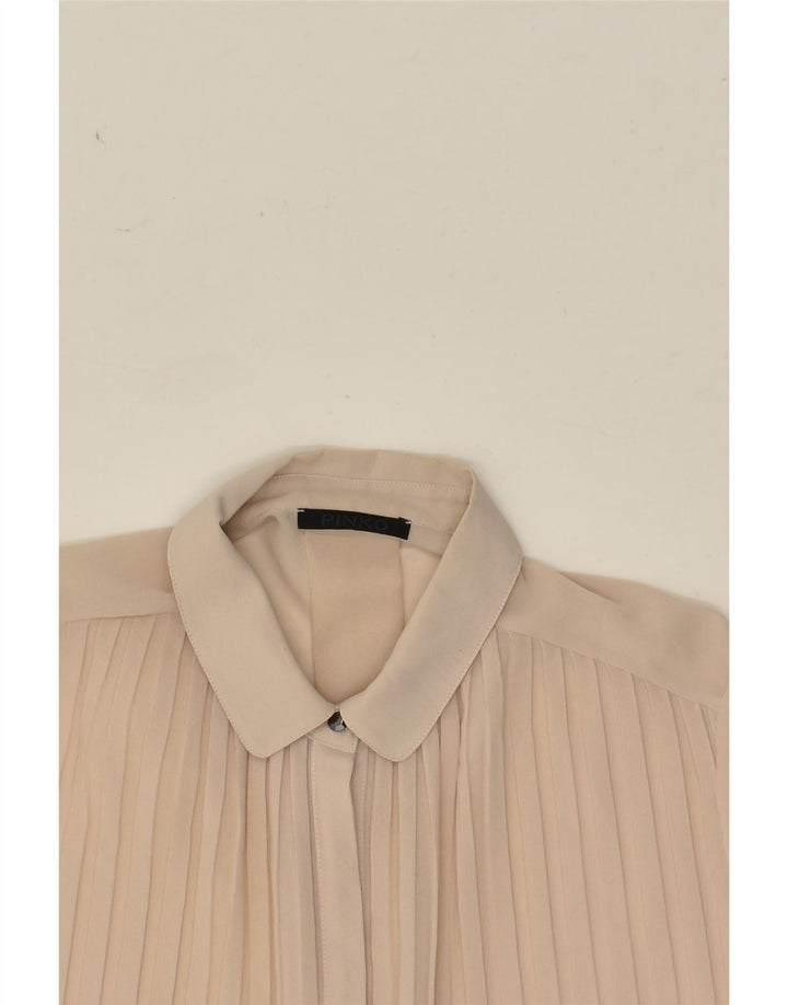 PINKO Damen Übergroße durchsichtige Hemdbluse UK 10 Small Beige