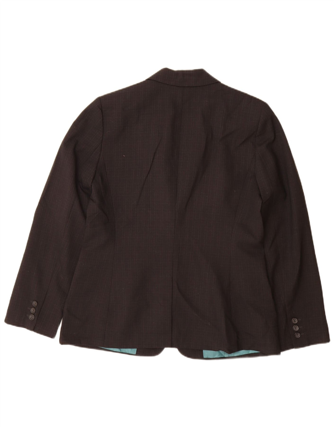 Calvin Klein Damen Blazer Jacke UK 10 Small Schwarz Kariertes Polyester