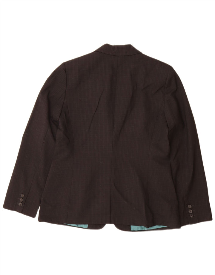 Calvin Klein Damen Blazer Jacke UK 10 Small Schwarz Kariertes Polyester