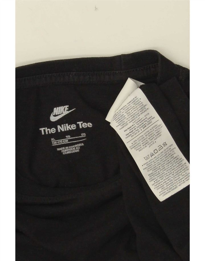 Nike Jungen-Top, langärmelig, 13–14 Jahre, XL, schwarze Baumwolle