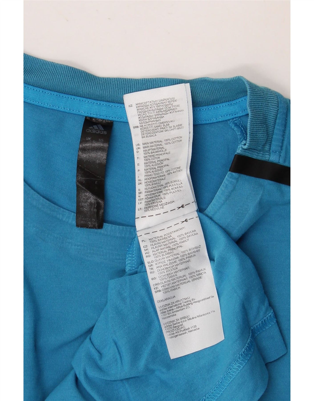 ADIDAS Herren T-Shirt Top Small Blau Baumwolle