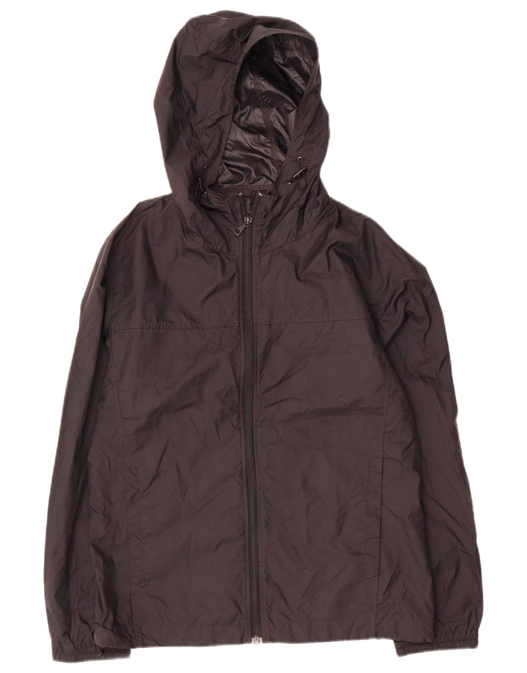 Uniqlo Damen-Regenjacke mit Kapuze, UK 10, Größe S, Schwarz, Polyester