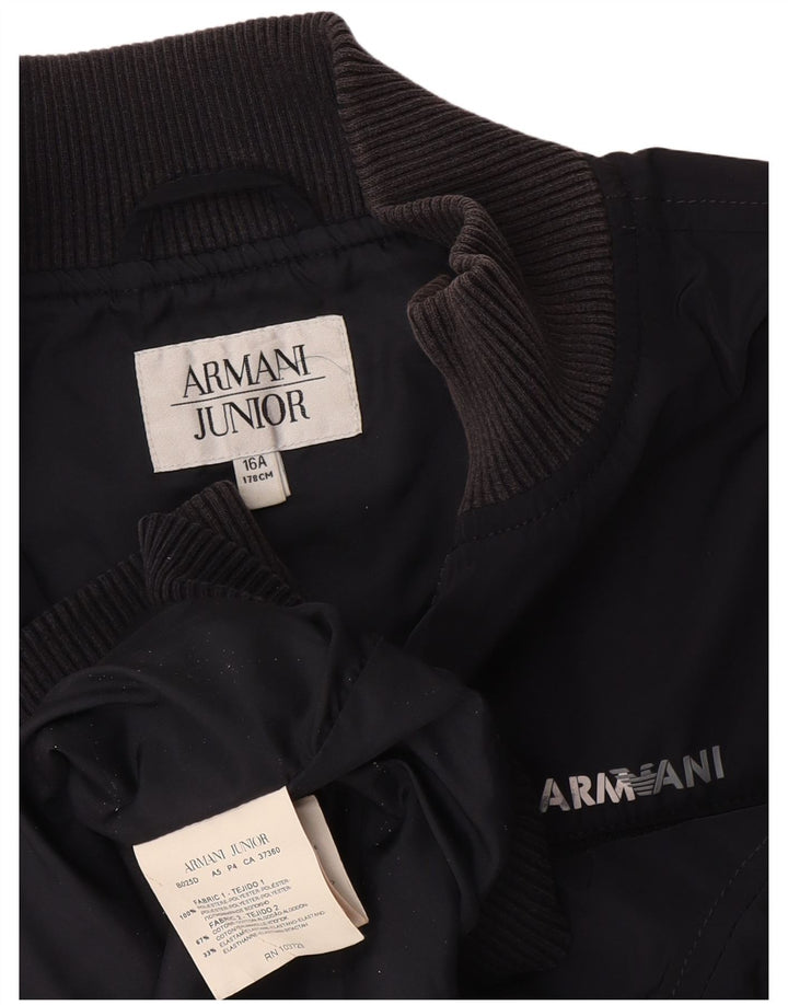 ARMANI JUNIOR Bomberjacke für Jungen, 15–16 Jahre, marineblaues Polyester