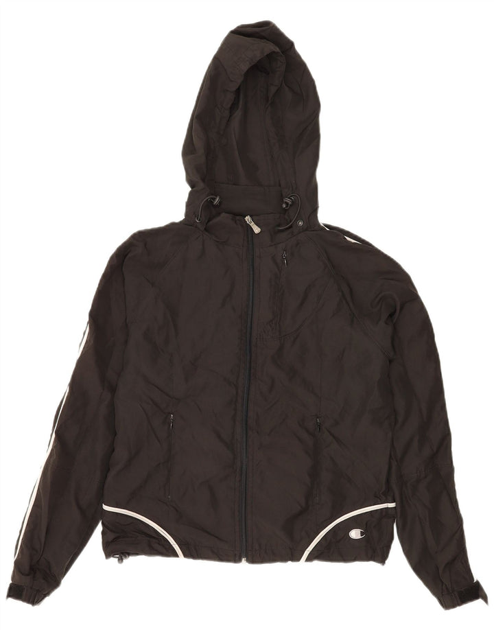 Champion Mädchen-Regenjacke mit Kapuze, 13–14 Jahre, Schwarz