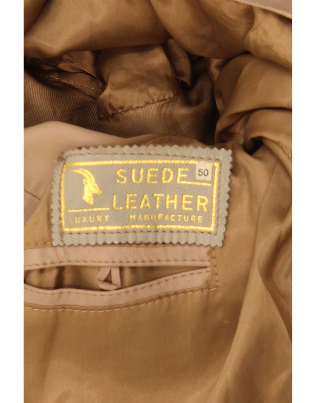 Vintage Herren Lederjacke IT 50 Großes Beige Leder
