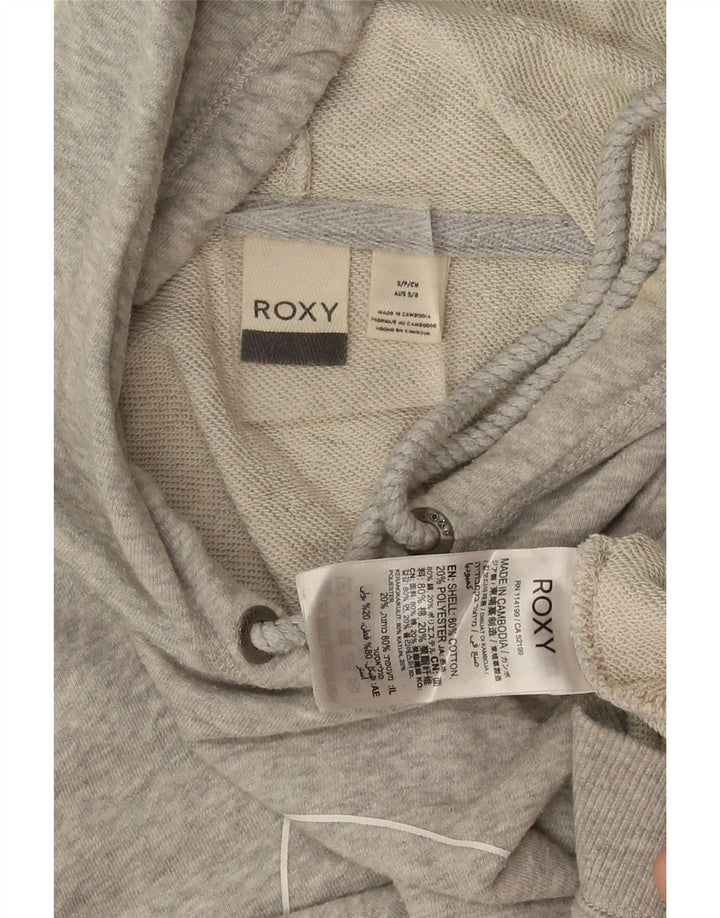 Roxy Womens Graphic Hoodie Pullover UK 10 Small Graue Baumwolle