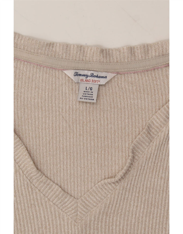 TOMMY BAHAMA Womens Oversized Top Long Sleeve UK 16 Large Grey Viscose Vintage Tommy Bahama and Second-Hand Tommy Bahama from Messina Hembry 