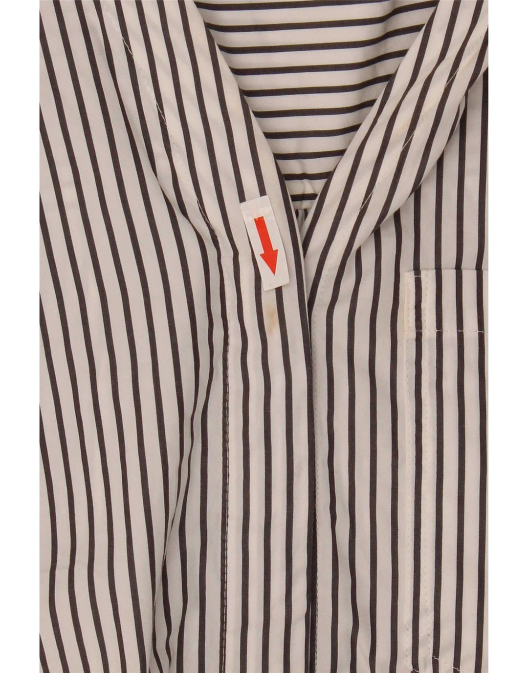 Marks & Spencer Damen Pullover-Hemd UK 16 Große weiß gestreifte Baumwolle