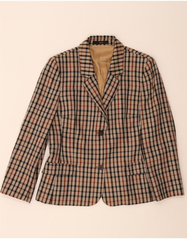 DAKS Damen-Blazerjacke mit 2 Knöpfen, Größe M, mehrfarbig, kariert, UK 14