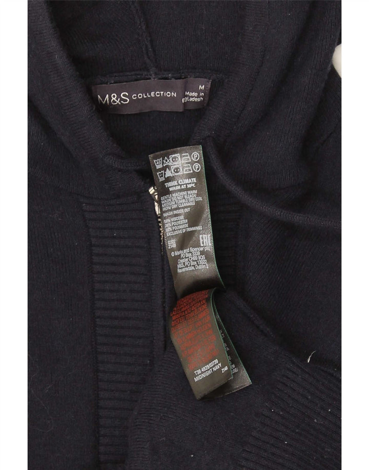 Marks & Spencer Damen-Strick-Kapuzenpullover mit Reißverschluss, Gr. 12, mittleres Marineblau