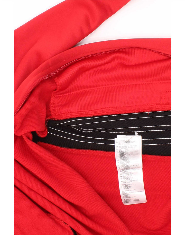 Adidas Jungen-Trainingsanzug-Top-Jacke, 7–8 Jahre, rotes Farbblock-Polyester