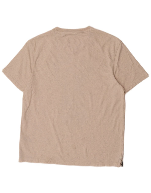 Fat Face Herren-T-Shirt mit Grafik, groß, cremefarbene gesprenkelte Baumwolle
