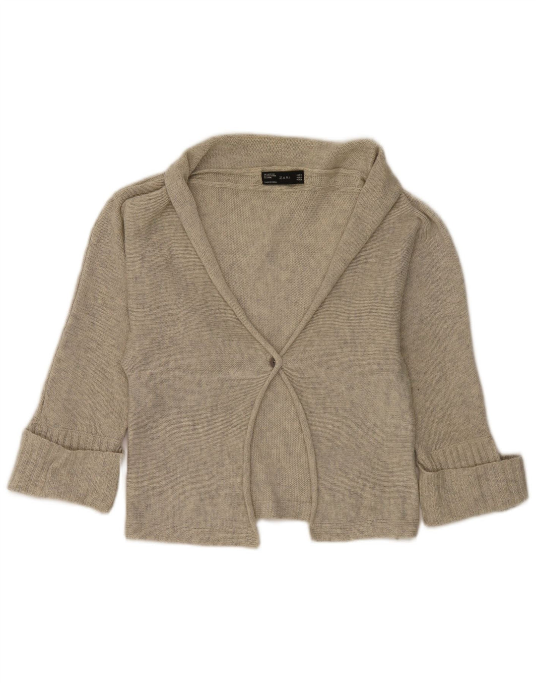 Zara Damen Bolero-Pullover UK 12 Mittelgrau meliert