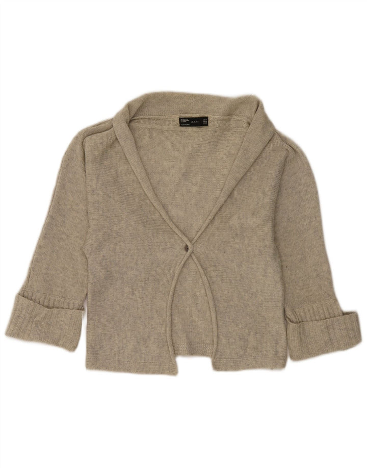 Zara Damen Bolero-Pullover UK 12 Mittelgrau meliert