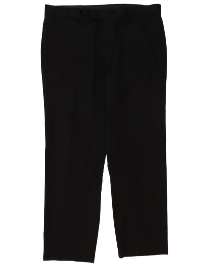 Marks & Spencer Herren-Anzughose, konisch zulaufend, W38, L31, Schwarz, Polyester, klassisch