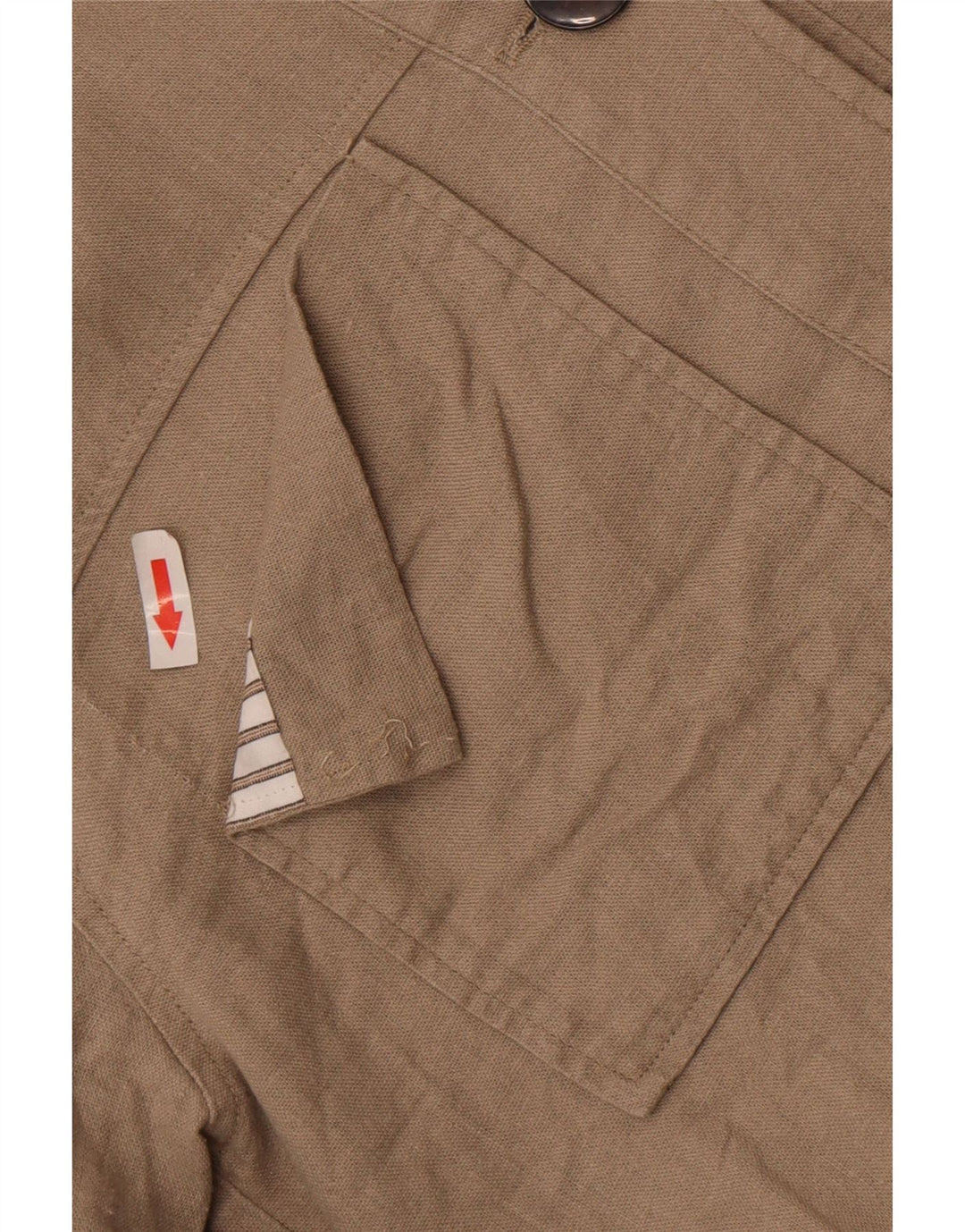 Zara Damen Crop Übergroße Bomberjacke UK 10 Small Beige Leinen